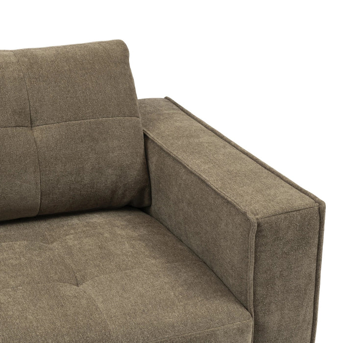 3,5-Sitzer-Sofa Burnley, Brown Nougat, French Weave