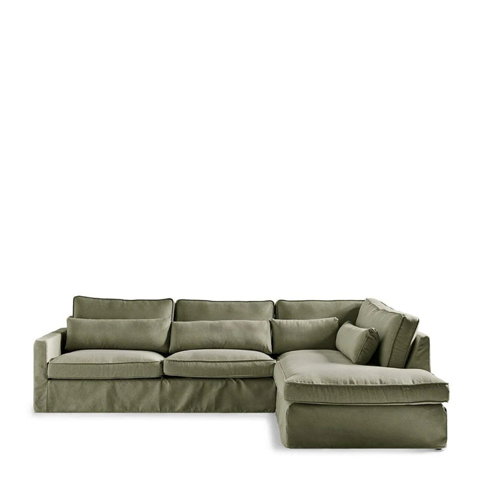 Brompton Cross Corner Sofa Chaise Longue, oxford weave - Betten Ritter Living