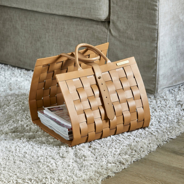 Florence Leather Magazine Basket