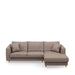 Kendall Sofa With Chaise Longue, scottish suede, brown sugar - Betten Ritter Living