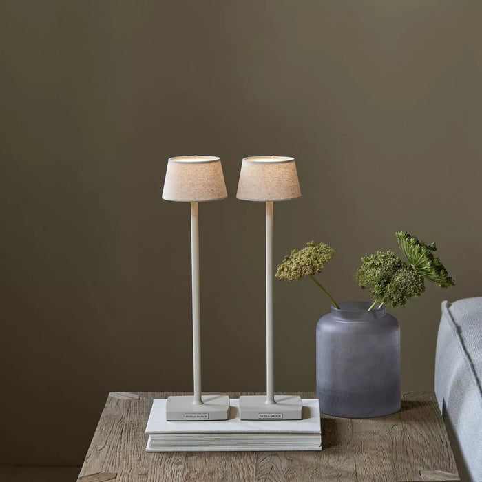 Luminee Linen USB Table Lamp flax