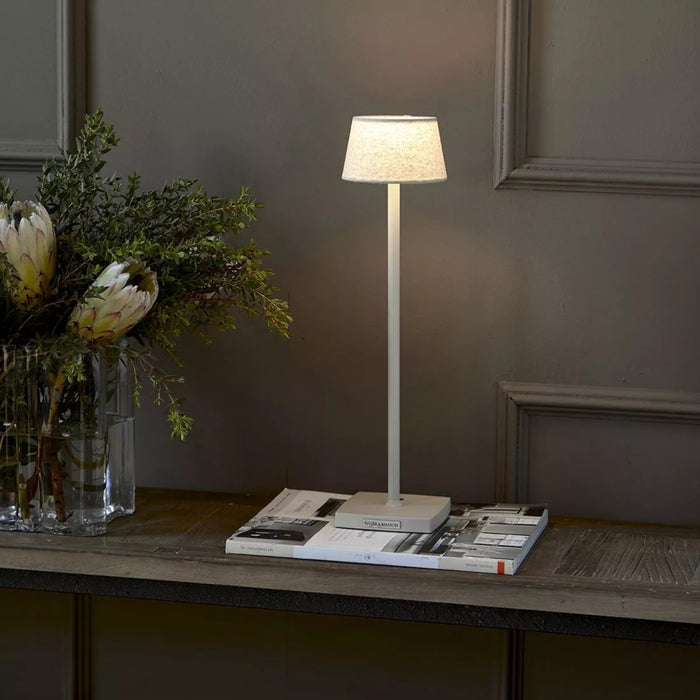 Luminee Linen USB Table Lamp flax