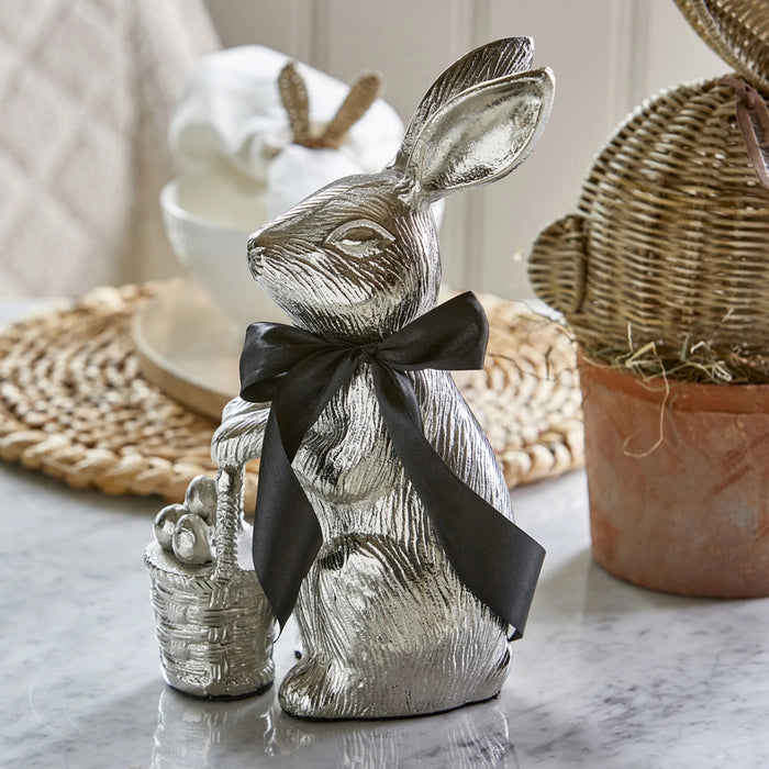 Osterhase mit Eierkorb - Aluminium