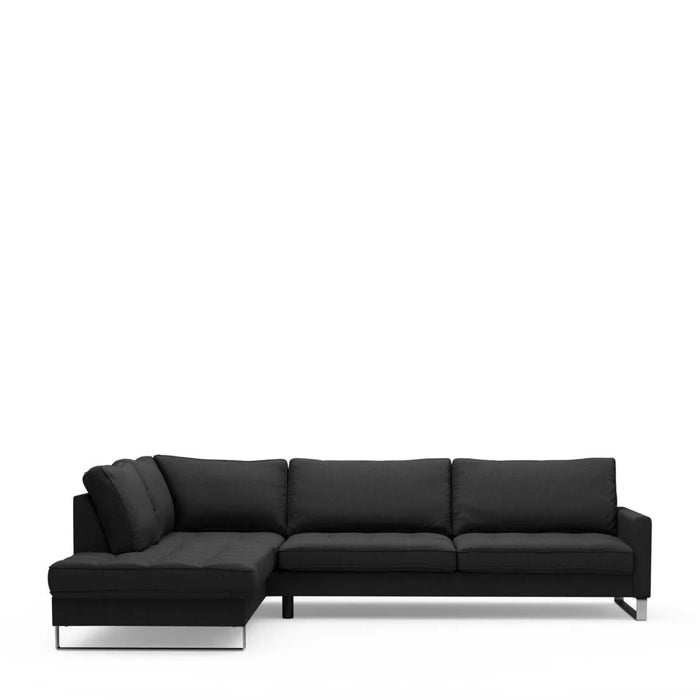 West Houston Corner Sofa Chaise Longue, oxford weave - Betten Ritter Living