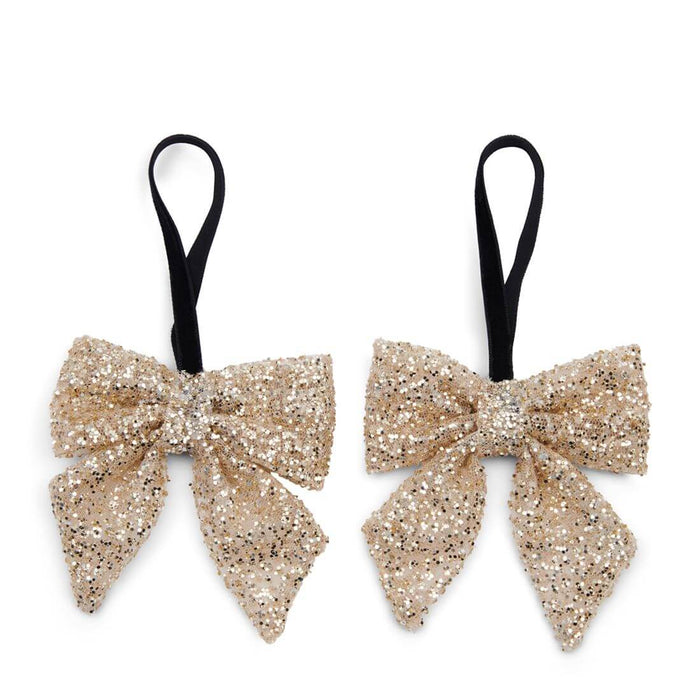 Mini Bow Ornament gold 2 pieces