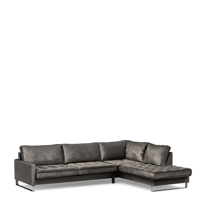 West Houston Corner Sofa Chaise Longue, velvet - Betten Ritter Living