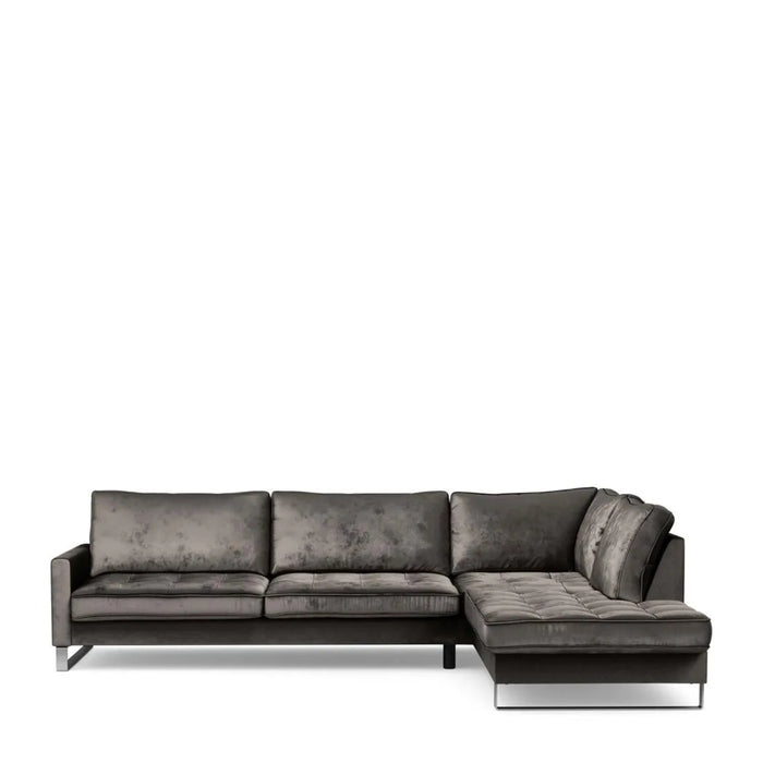 West Houston Corner Sofa Chaise Longue, velvet - Betten Ritter Living