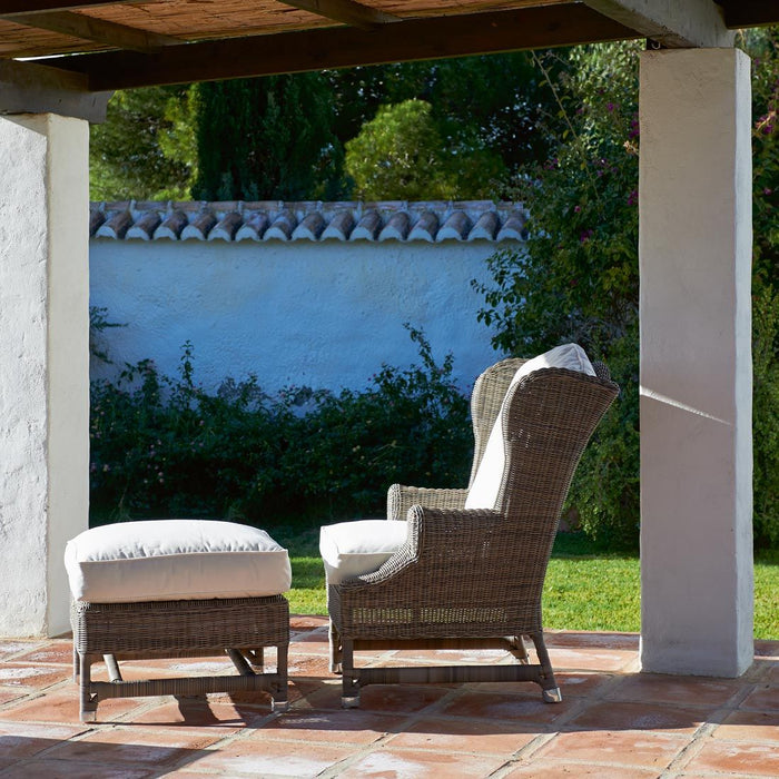 Outdoor Rustic Rattan Nicolas Wing Chair - Betten Ritter Living