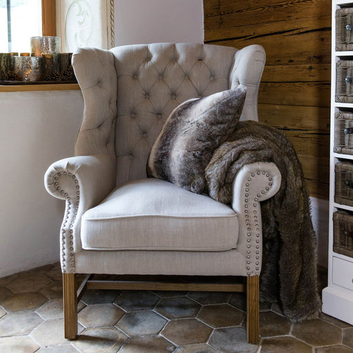 Franklin Park Wing Chair, linen, flax - Betten Ritter Living