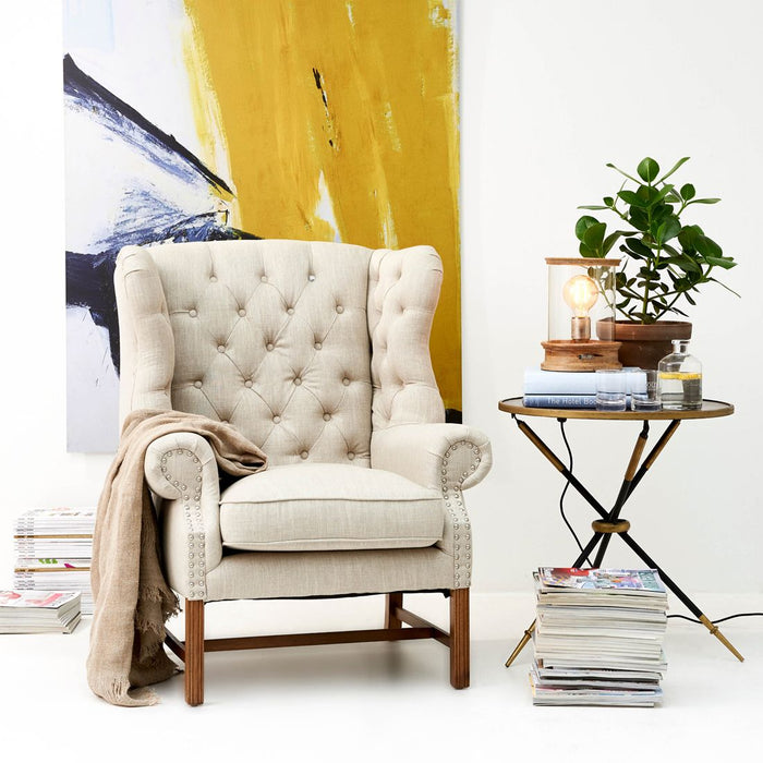 Franklin Park Wing Chair, linen, flax - Betten Ritter Living