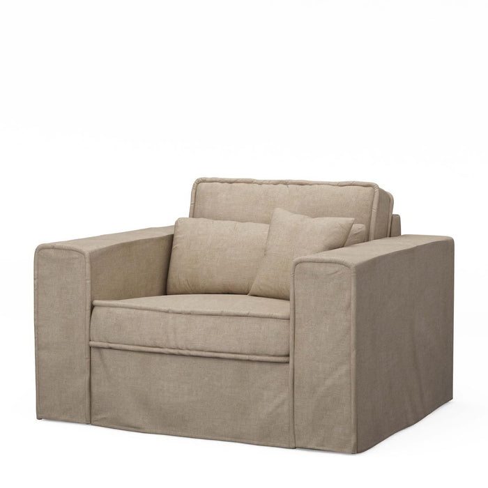 Metropolis Love Seat, washed cotton, natural - Betten Ritter Living