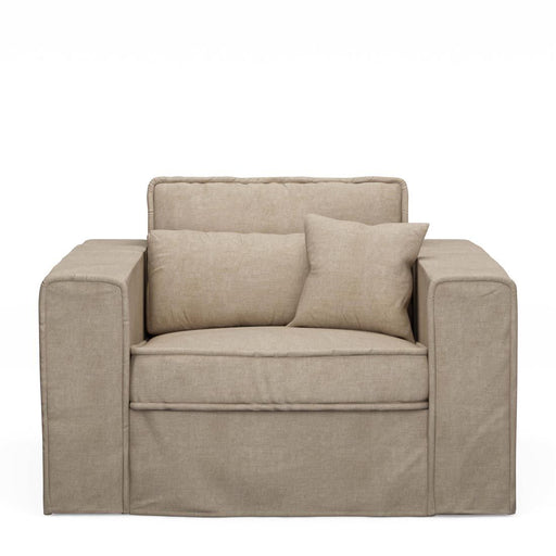 Metropolis Love Seat, washed cotton, natural - Betten Ritter Living