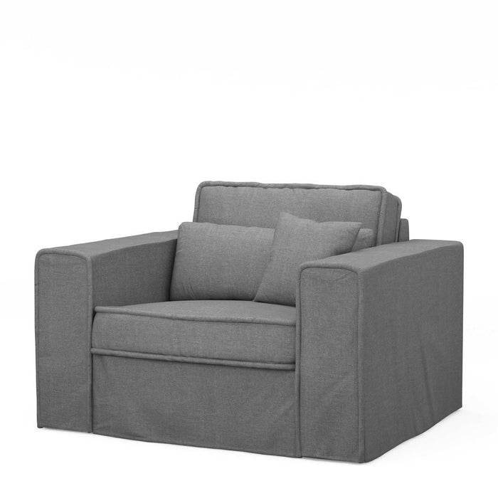 Metropolis Love Seat, washed cotton, grey - Betten Ritter Living