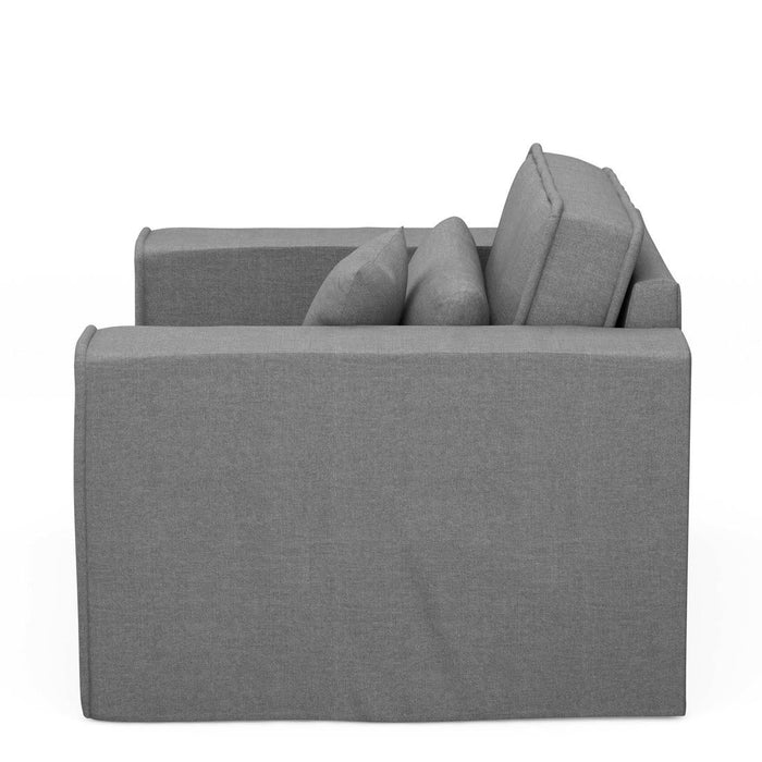 Metropolis Love Seat, washed cotton, grey - Betten Ritter Living