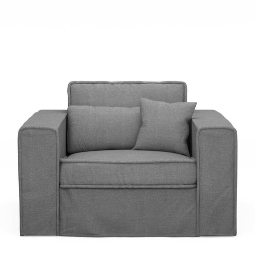 Metropolis Love Seat, washed cotton, grey - Betten Ritter Living