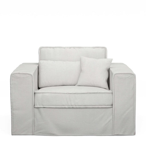 Metropolis Love Seat, washed cotton, ash grey - Betten Ritter Living