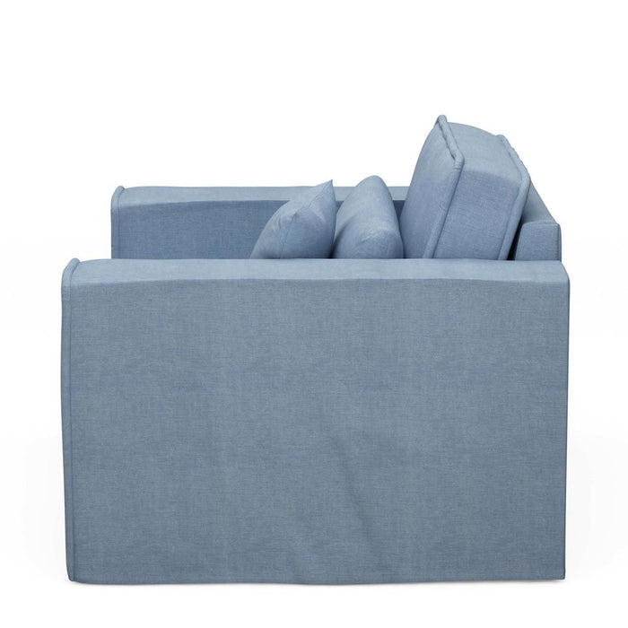 Metropolis Love Seat, washed cotton, ice blue - Betten Ritter Living