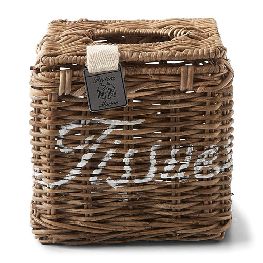 Rustic Rattan Tissue Square Box - Betten Ritter Living