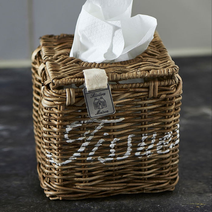 Rustic Rattan Tissue Square Box - Betten Ritter Living