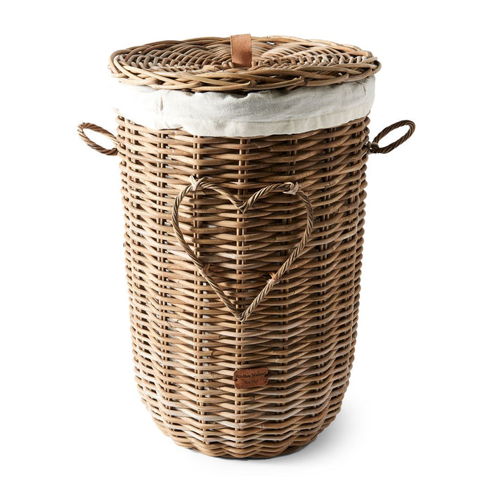 Rustic Rattan Heart Laundry Basket - Betten Ritter Living