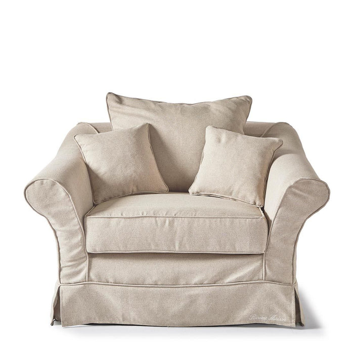 Bond Street Love Seat, oxford weave, flanders flax - Betten Ritter Living