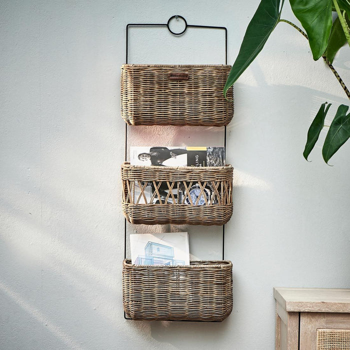 Rustic Rattan Wall Rack - Betten Ritter Living