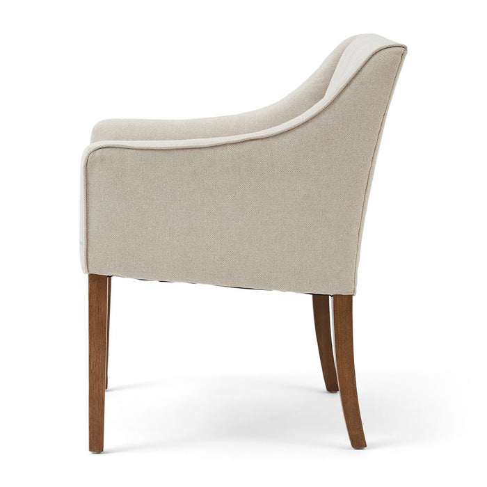 Savile Row Dining Armchair, oxford weave, flanders flax - Betten Ritter Living