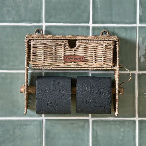 Rustic Rattan Toilet Roll Organiser - Betten Ritter Living