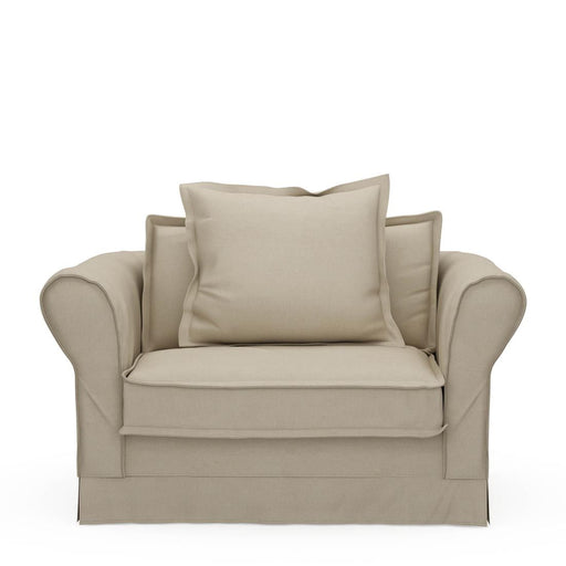 Carlton Love Seat, oxford weave, flanders flax - Betten Ritter Living