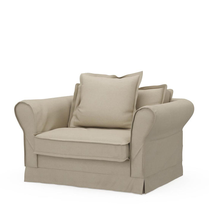 Carlton Love Seat, oxford weave, flanders flax - Betten Ritter Living