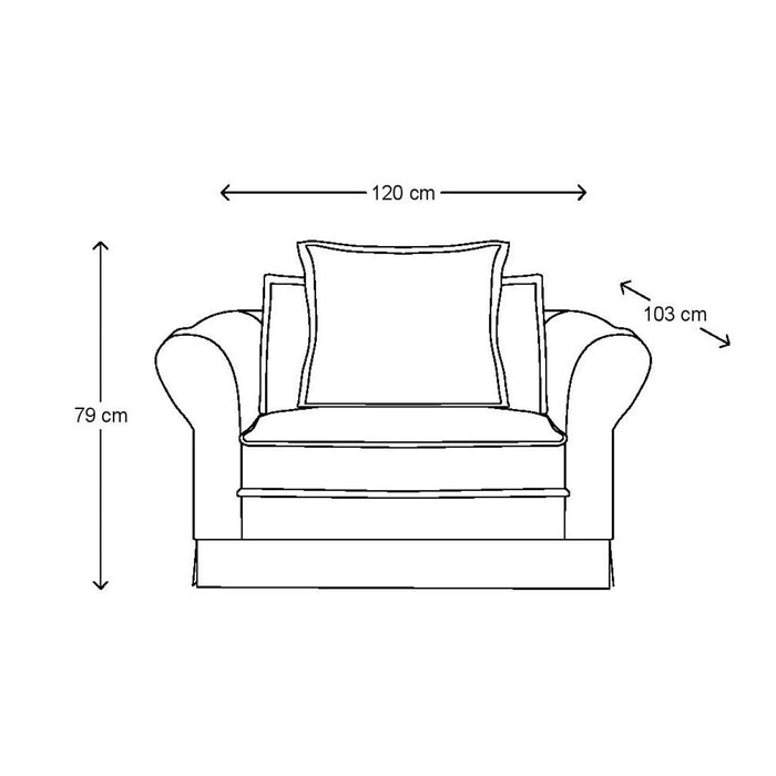 Carlton Love Seat, oxford weave, flanders flax - Betten Ritter Living