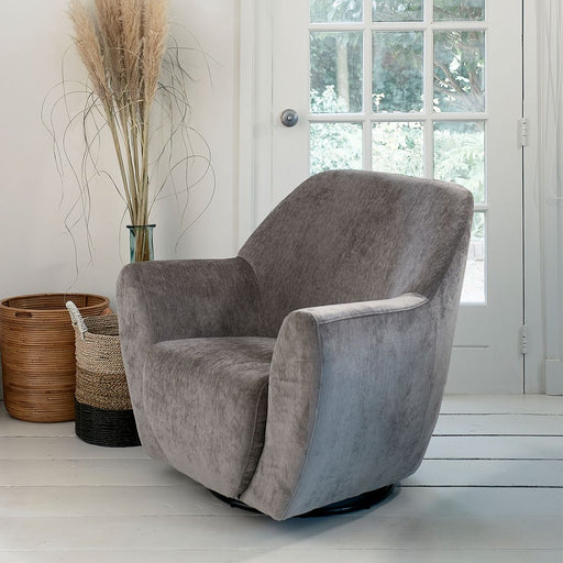 The Jill Swivel Chair, mouliné linen, fabulous flax - Betten Ritter Living