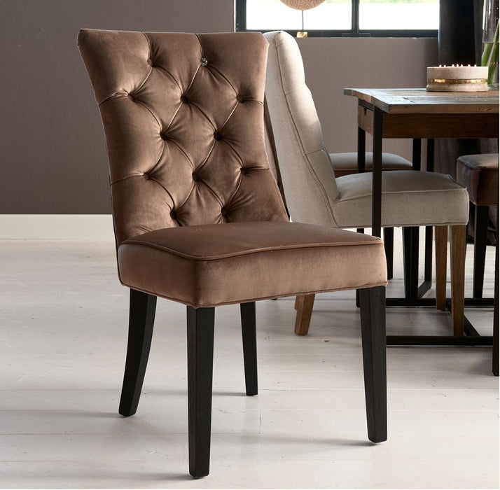 Balmoral Dining Chair, velvet III, golden mink - Betten Ritter Living