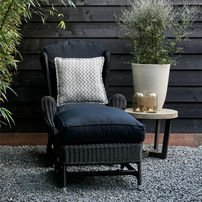 Nicolas Wing Chair Outdoor Footstool, black - Betten Ritter Living