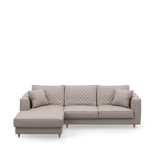 Kendall Sofa With Chaise Longue, celtic weave, pebbles stone - Betten Ritter Living