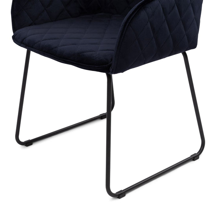 Frisco Drive Dining Armchair, velvet III, indigo - Betten Ritter Living