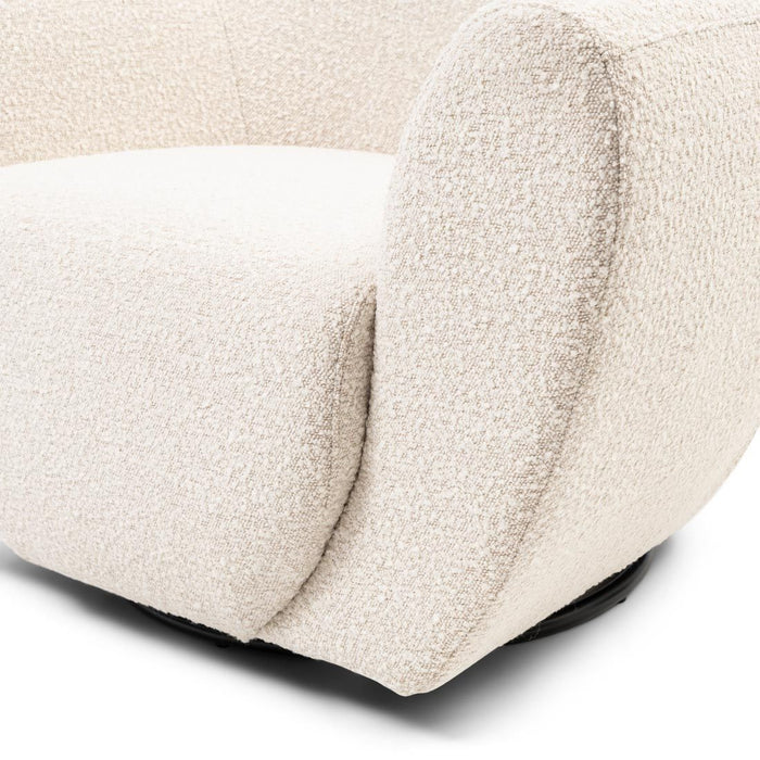 The Jill Swivel Chair, bouclé, white sand - Betten Ritter Living