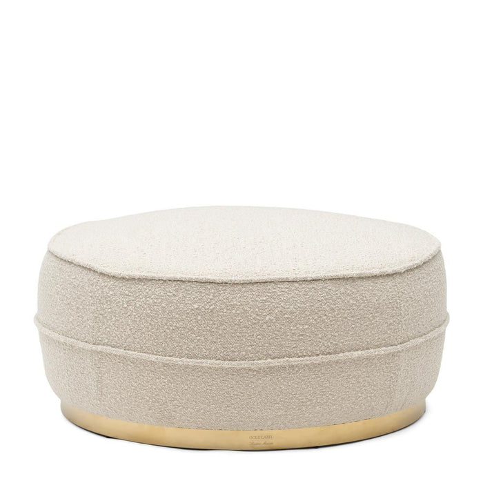 Taylor Footstool Dia 80, bouclé, white sand - Betten Ritter Living