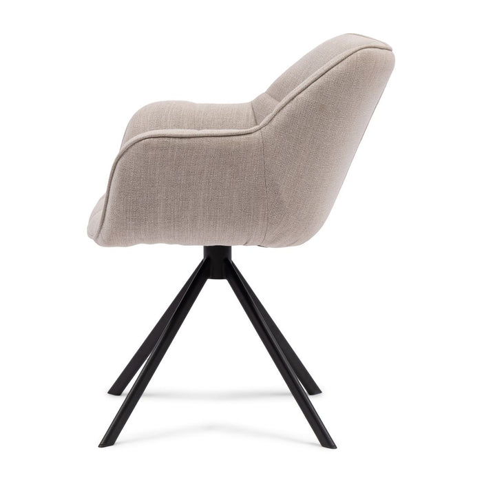 Carnaby Dining Armchair Turning Leg, mouliné linen, fabulous flax - Betten Ritter Living