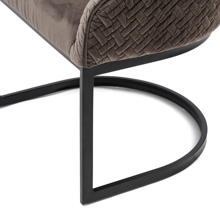 Lincoln Dining Armchair, velvet III, anthracite - Betten Ritter Living