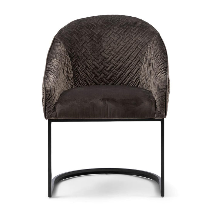 Lincoln Dining Armchair, velvet III, anthracite - Betten Ritter Living