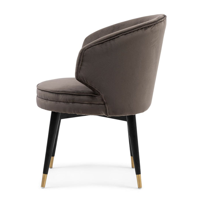 Isola Di Capri Dining Armchair, velvet, anthracite - Betten Ritter Living