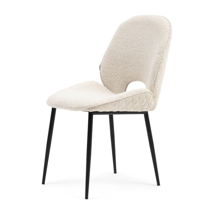 Mr. Beekman Dining Chair, bouclé, white sand - Betten Ritter Living