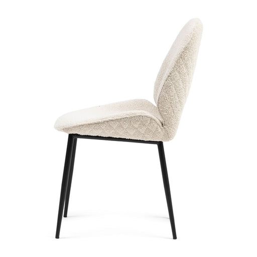 Mr. Beekman Dining Chair, bouclé, white sand - Betten Ritter Living