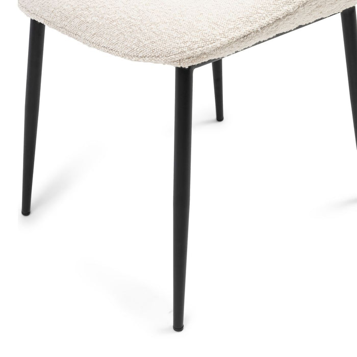 Mr. Beekman Dining Chair, bouclé, white sand - Betten Ritter Living