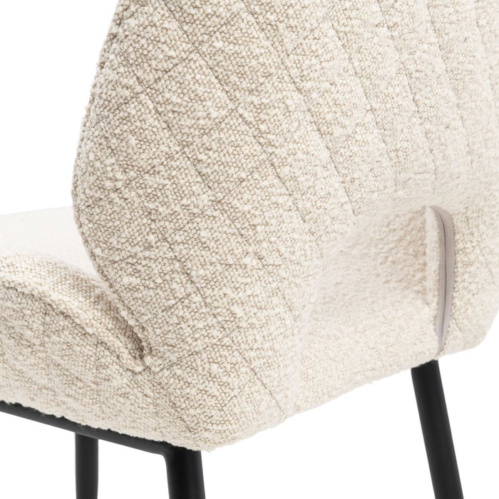 Mr. Beekman Dining Chair, bouclé, white sand - Betten Ritter Living