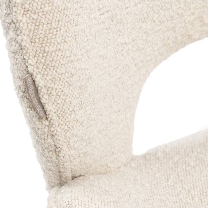 Mr. Beekman Dining Chair, bouclé, white sand - Betten Ritter Living