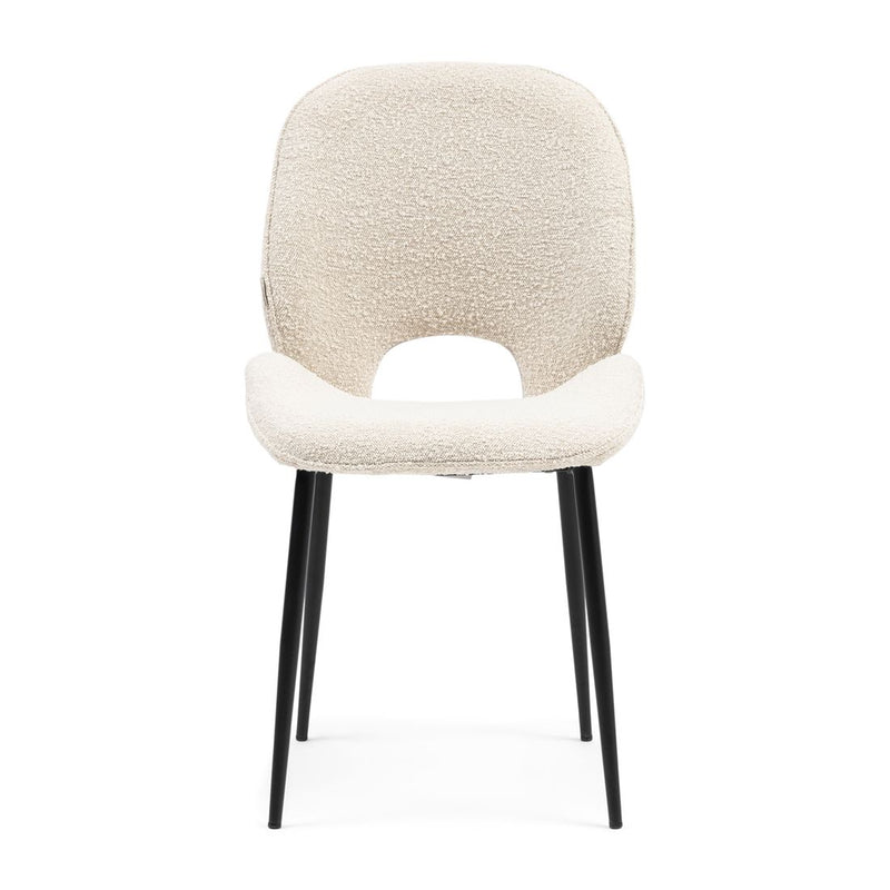 Mr. Beekman Dining Chair, bouclé, white sand - Betten Ritter Living