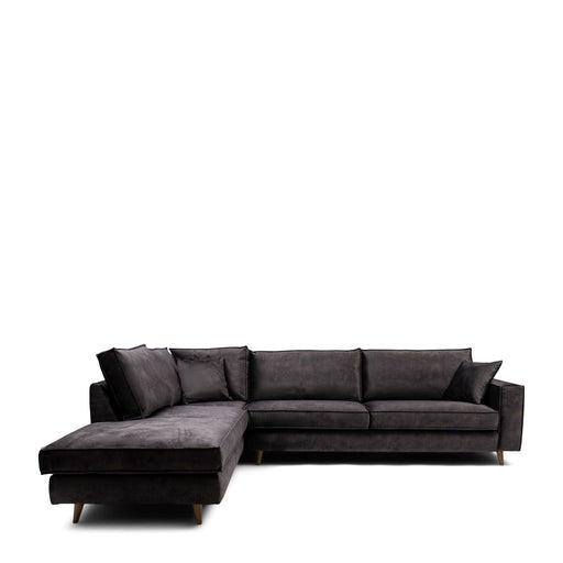 Kendall Corner Sofa, velvet, grimaldi grey - Betten Ritter Living