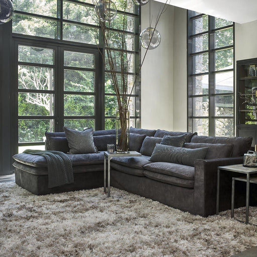 Continental Corner Sofa, velvet, grimaldi grey - Betten Ritter Living